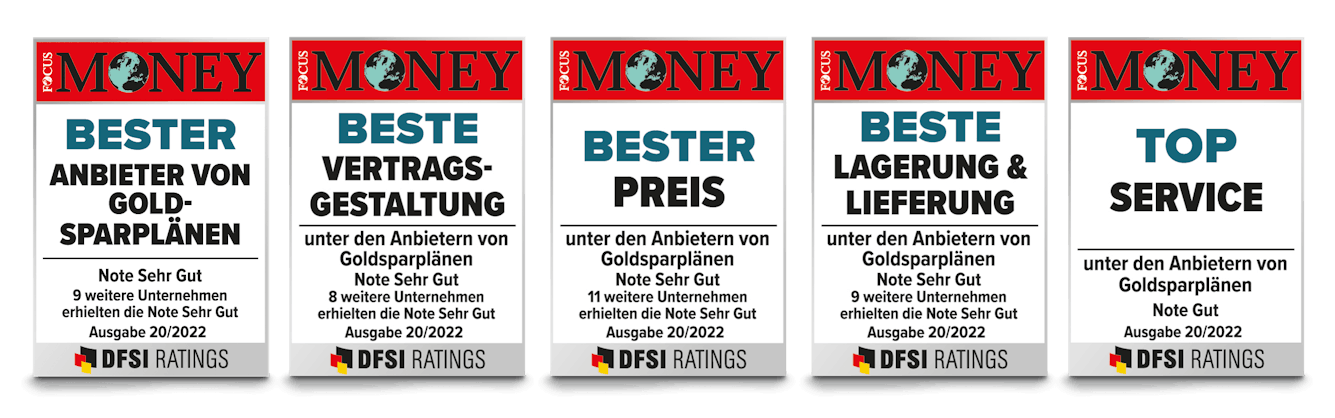 Wir gehören zu Deutschland besten Goldsparplananbietern!